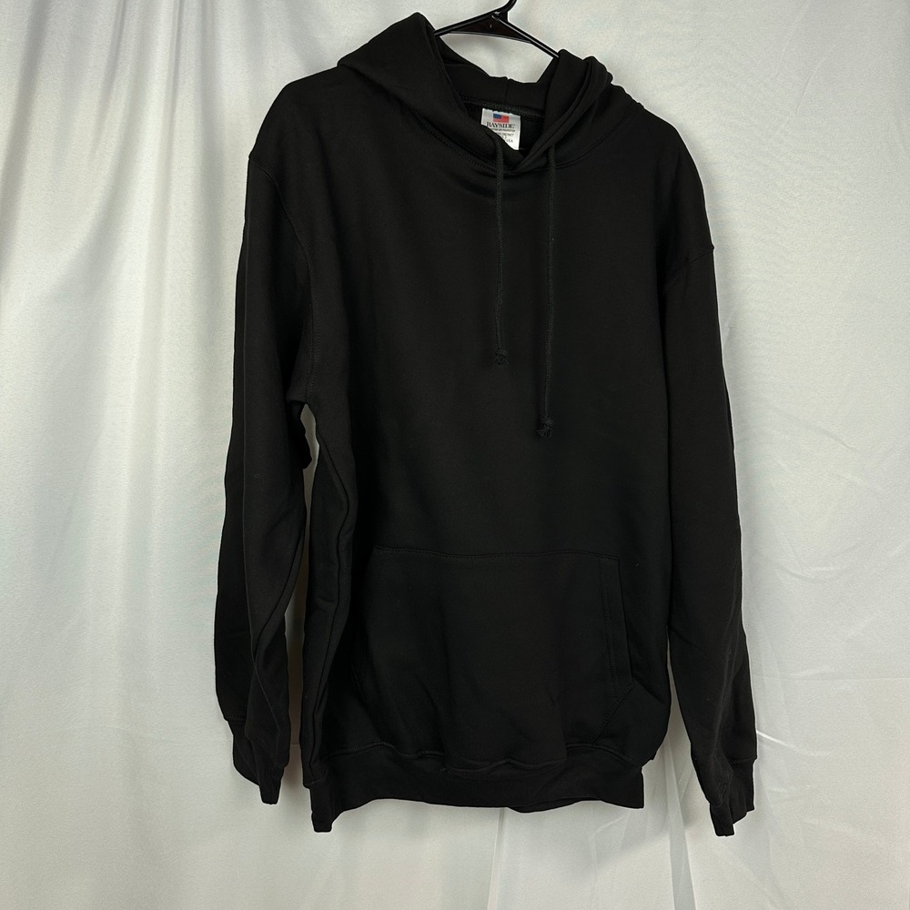 NWT Bayside USA Hoodie Mens Large Black Union‎ Made USA Heavyweight Pullover